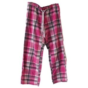 💖 OLD NAVY Intimates Cotton Pajama Pants Sz med Roll Tab Pink Plaid